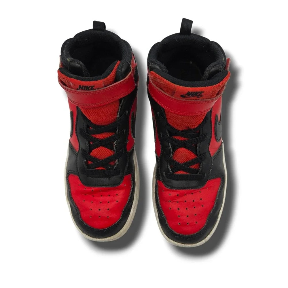 Nike Court Borough Mid 2 Sneakers PS Youth 3 Black University Red CD7783-602‎